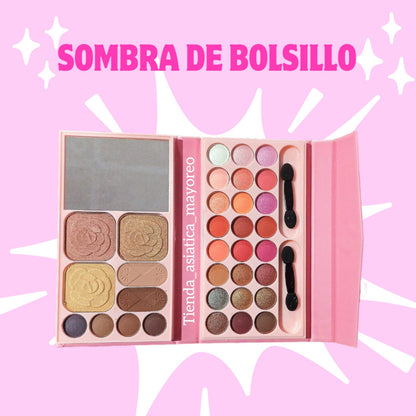 Box de Sombras+Iluminador+Rubor+Contorneador+Aplicadores Bella Variado