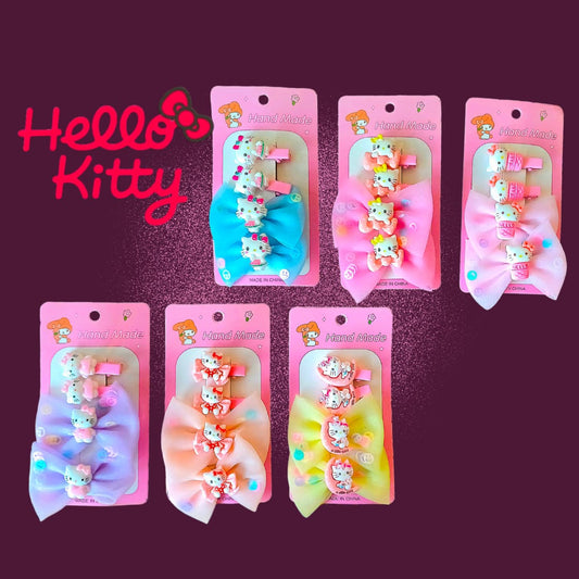 Set de 4 Mini Pinzas para Cabello Kitty Variado