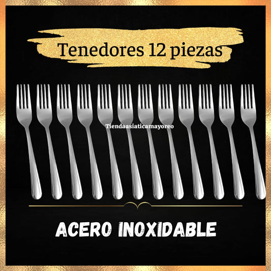 Set de 12 Tenedores Acero Inoxidable Linea Jardin