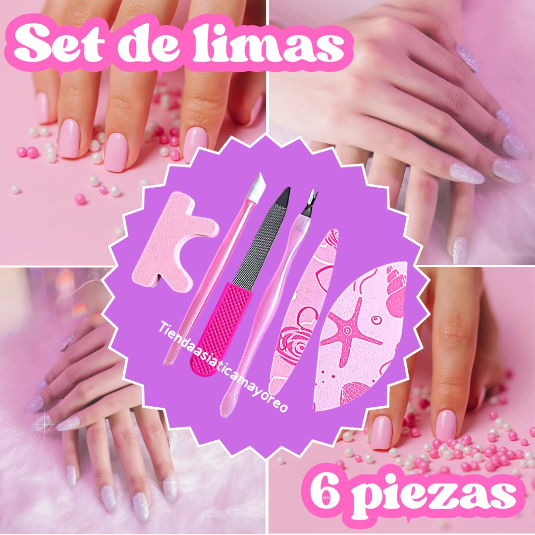 Set de Limas de Uñas 6pzs Variado