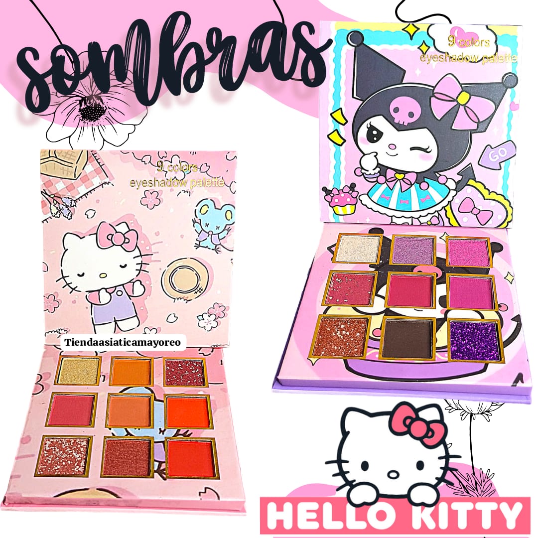 Paleta de Sombras Chicas 9 Tonos Sanrio Variadas