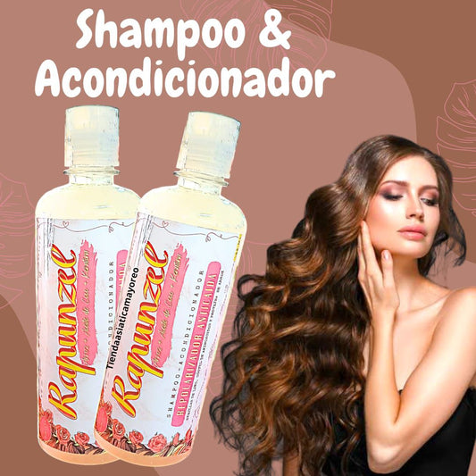 Shampoo Rapunzel y Acondicionador con Extracto de Arroz