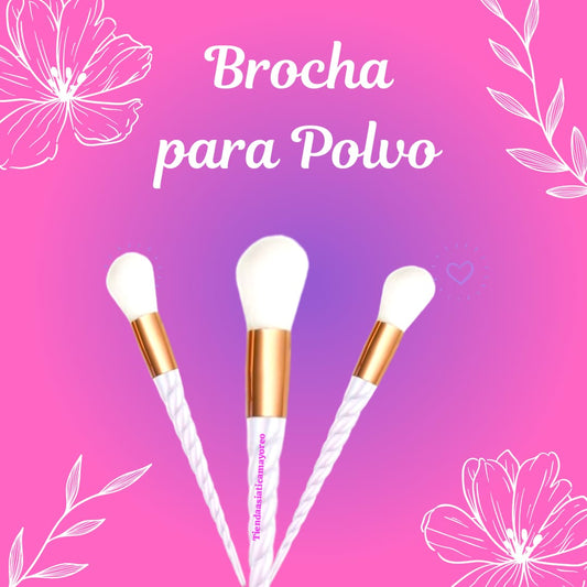 Brocha Unicornio Marfil para Maquillaje en Polvo