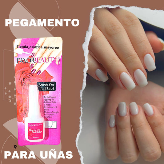 Pegamento para Uñas con Brocha Extracto de Rosas Favor Beauty