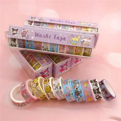 Set de 10 Diurex Sanrio Personajes Washi Tape