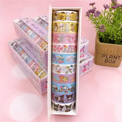 Set de 10 Diurex Sanrio Personajes Washi Tape