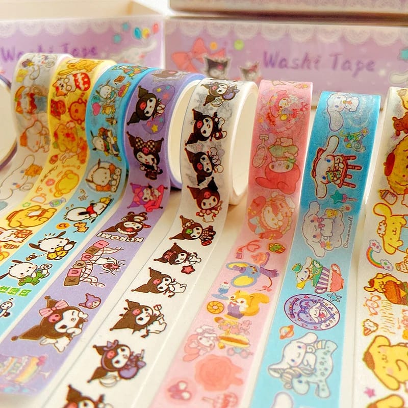 Set de 10 Diurex Sanrio Personajes Washi Tape