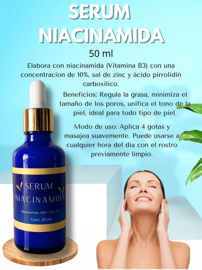 Serum facial de niacinamida minimizador de poros y unificador de tono DVITA