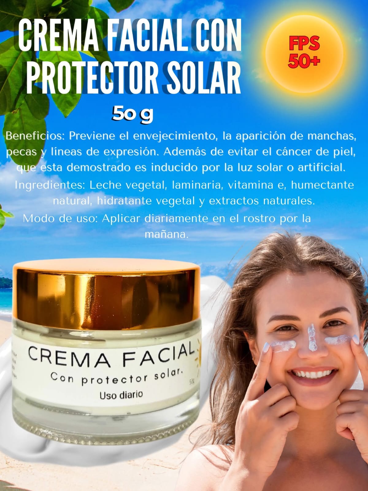 Crema Facial con protector solar DVITA