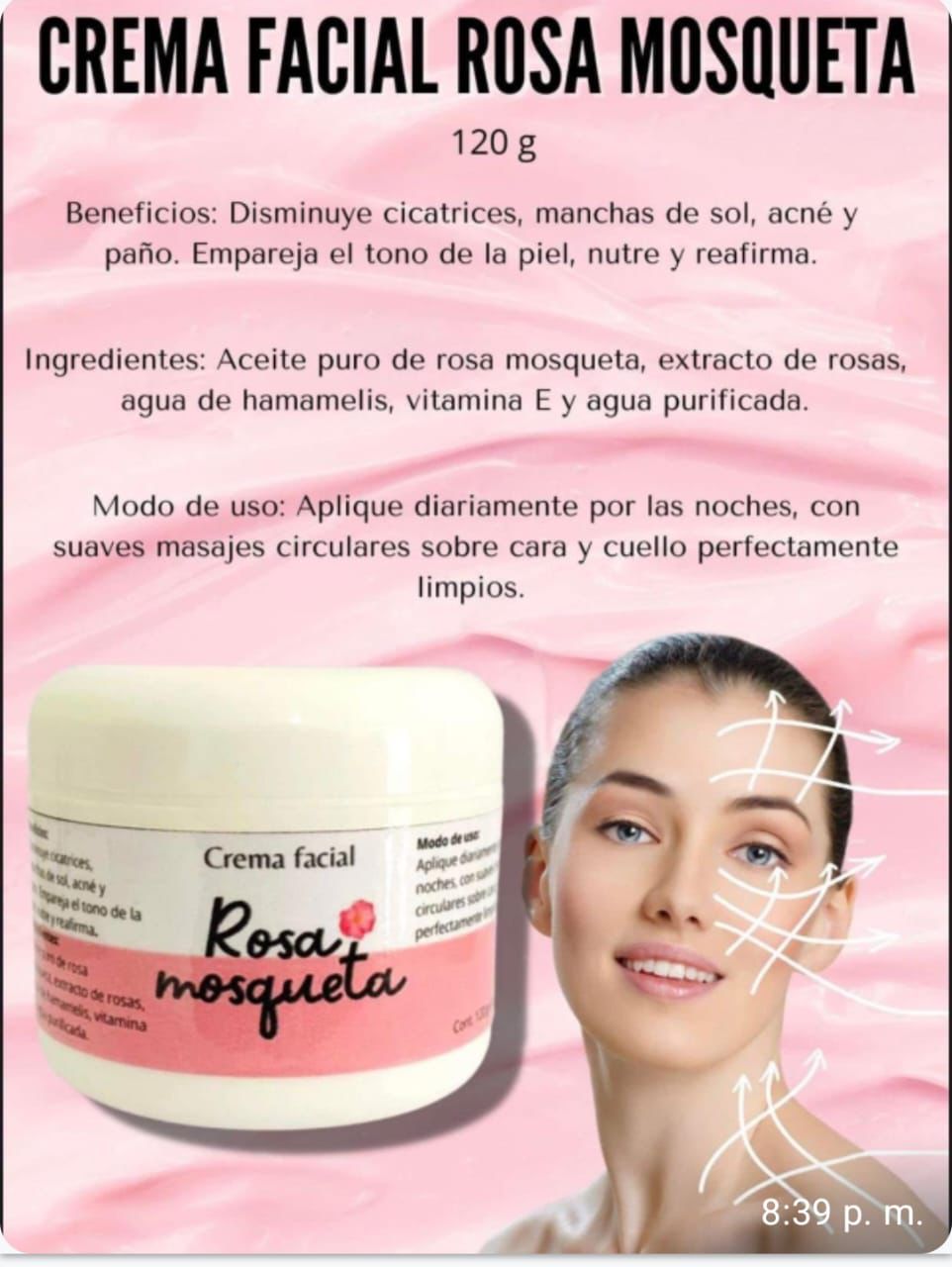 Crema facial mosqueta DVITA
