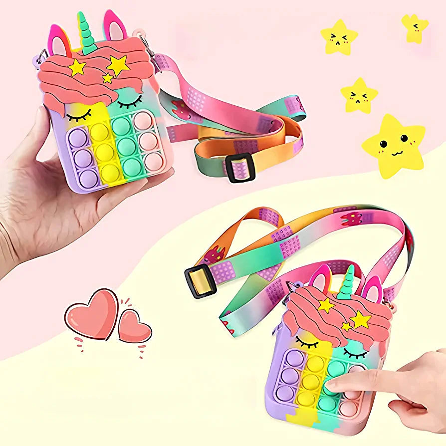 Monedero de Silicon Crossbody Pop  It Unicornio Variado