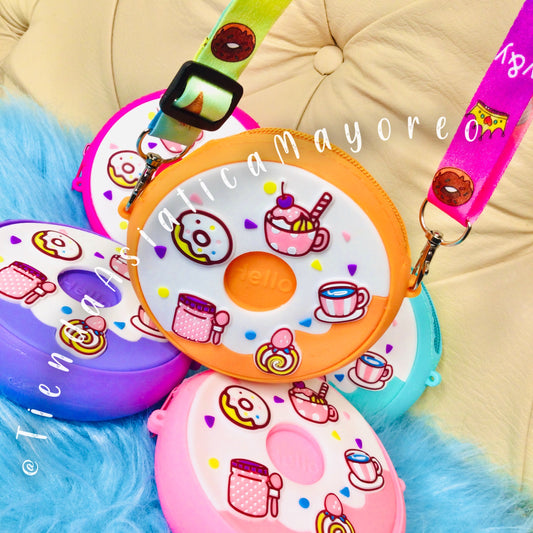 Crossbody de silicon en forma de dona 🍩 Kawaii