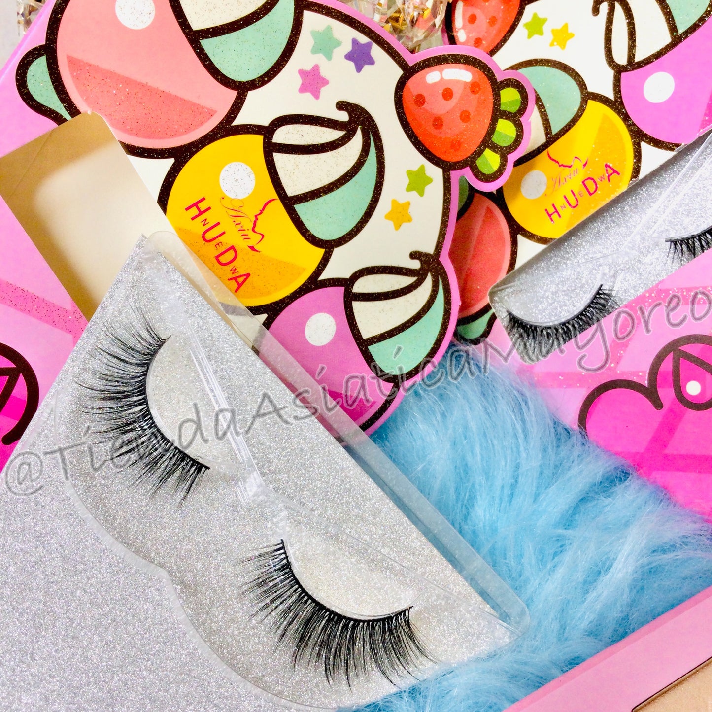 Pestañas kawaii en forma de Helado Mink Lashes New Huda variada