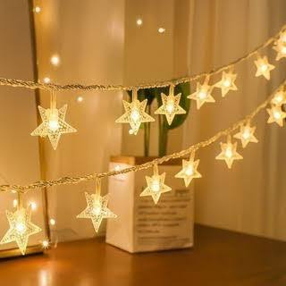 Serie de Luz Led de Baterias con Pinza en Forma de Estrella ⭐ y de Corazon ❤️ Variado