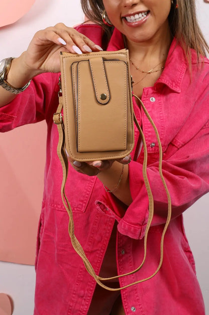 Crossbody porta celular con tarjetero gato variado