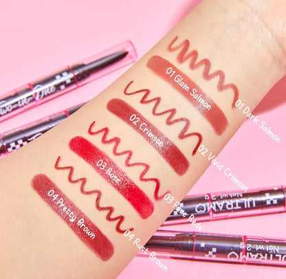 Caja de 12 labiales con delineador two in one ULTRAMO