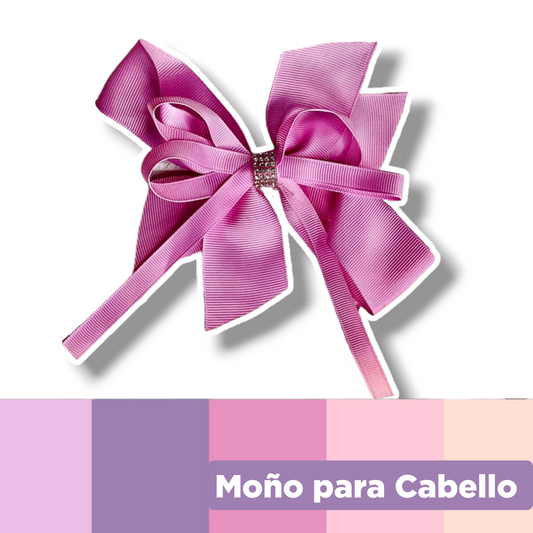 Moño para Cabello Colores Pastel Variado con Diamante