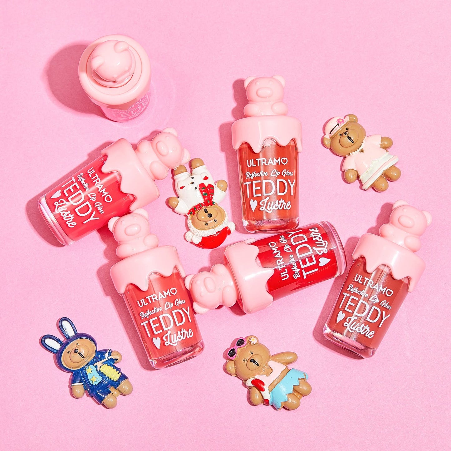 Caja de 12 piezas de brillo labial Teddy Lustre ULTRAMO
