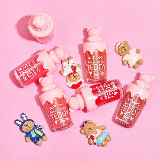 Caja de 12 piezas de brillo labial Teddy Lustre ULTRAMO