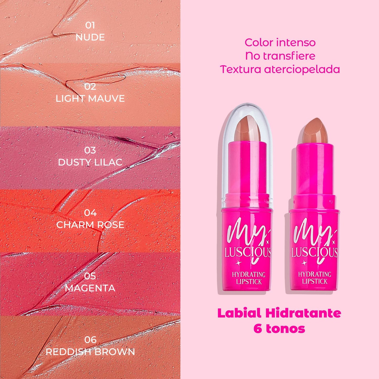 Caja de 24 labiales hidratantes en barra luscious ULTRAMO