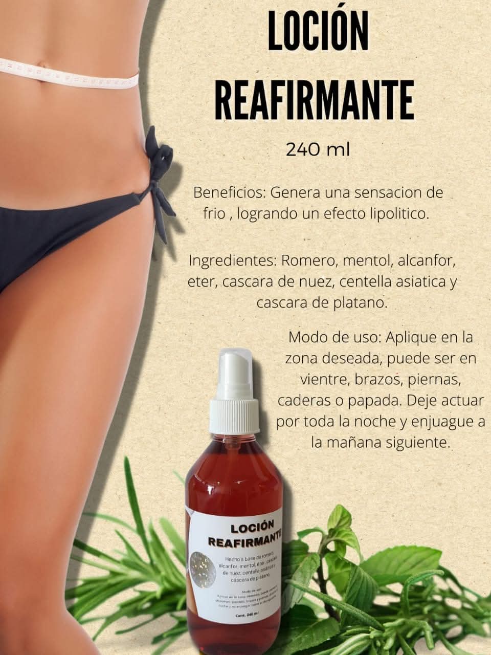Locion reafirmante corporal lipolitica DVITA