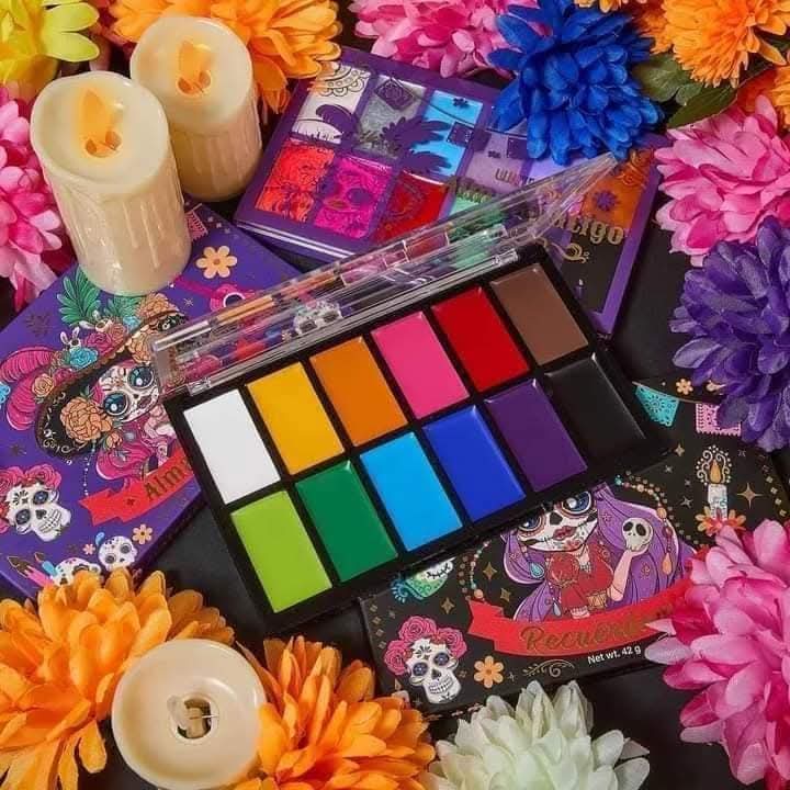 Caja de 6 paletas de maquillaje en crema body paint  12 tonos  ULTRAMO
