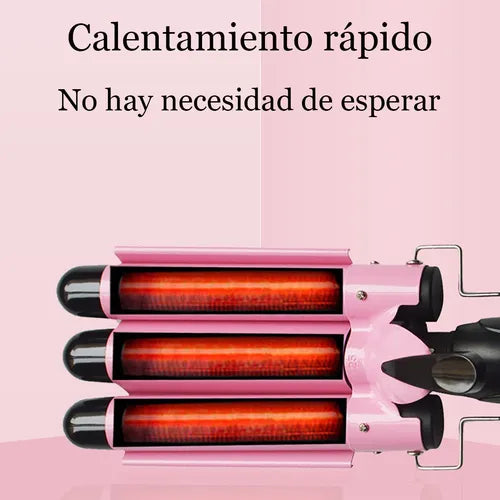 Rizadora de cabello 3 tubos