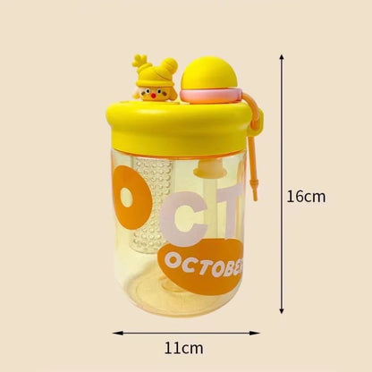 Botella 500 ml Kawaii con Filtro + Charms Decorativos