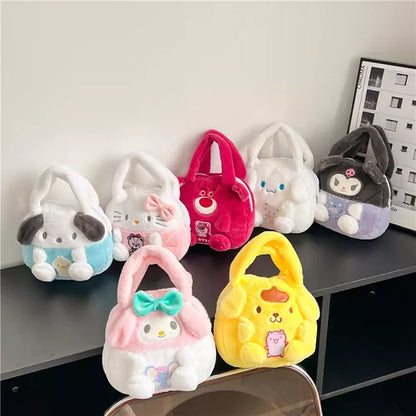 Bolso de mano de peluche orejón kawaii personajes variado