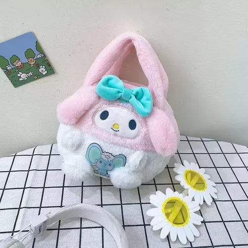 Bolso de mano de peluche orejón kawaii personajes variado