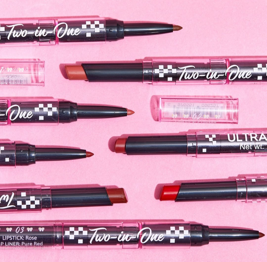Caja de 12 labiales con delineador two in one ULTRAMO
