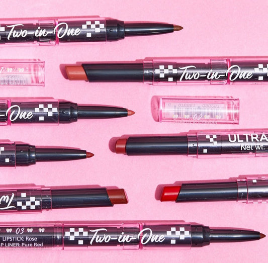 Caja de 12 labiales con delineador two in one ULTRAMO