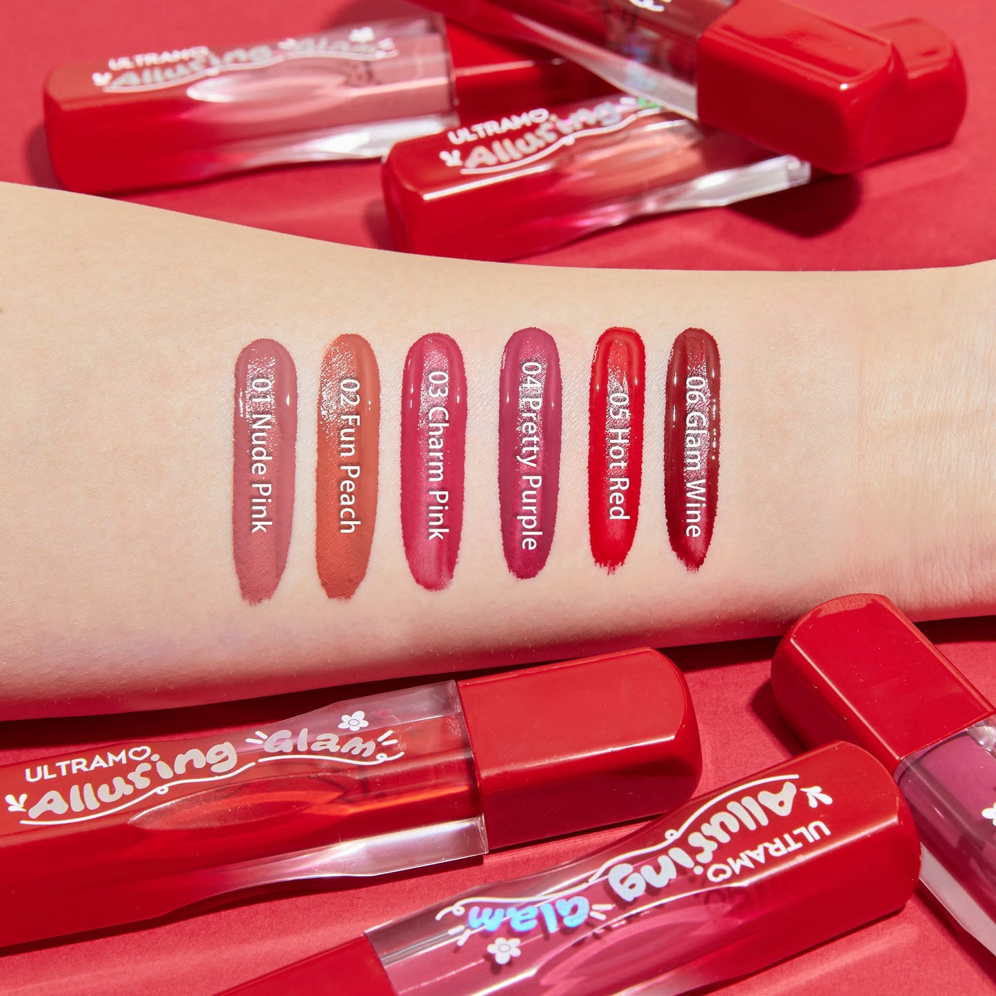 Caja de 12 piezas de labial liquido Alluring Glam ULTRAMO