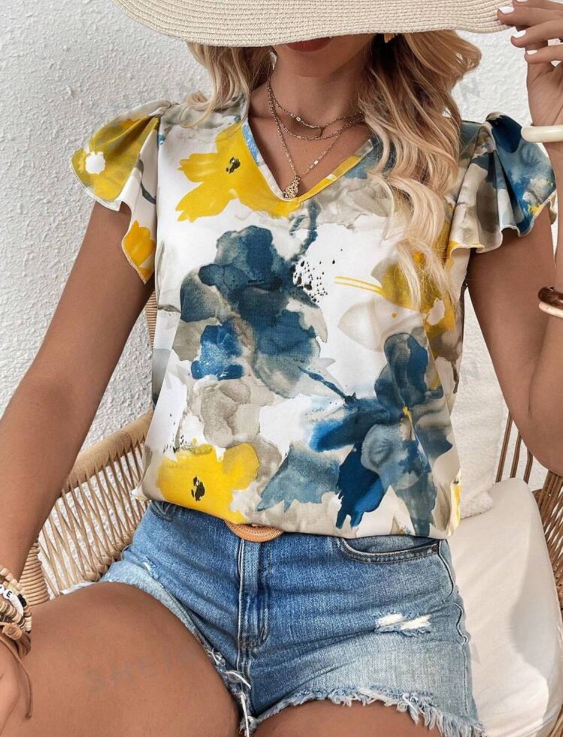 Blusa estampado flores talla grande