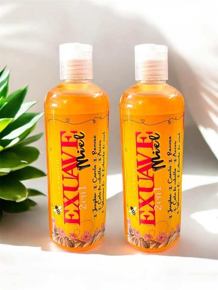 Shampoo + Acondicionador con Extracto de Miel Rapunzel nueva presentacion EXUAVE