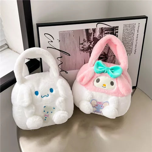 Bolso de mano de peluche orejón kawaii personajes variado