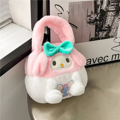 Bolso de mano de peluche orejón kawaii personajes variado