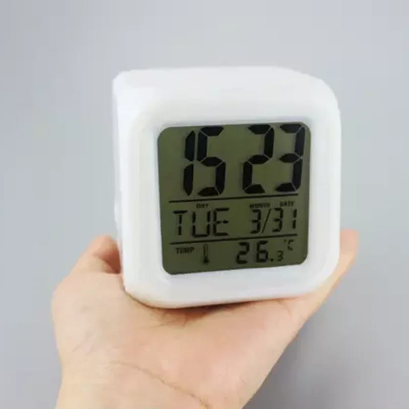 Lampara Cuadrada Reloj Digital Alarma Variado