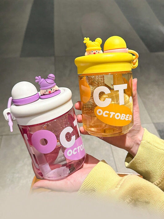 Botella 500 ml Kawaii con Filtro + Charms Decorativos