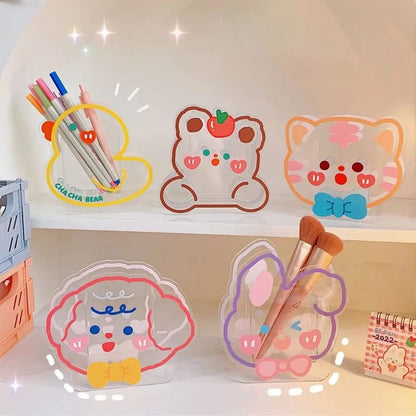 Porta lapices kawaii con diseño de acrilico variado PREMIUM